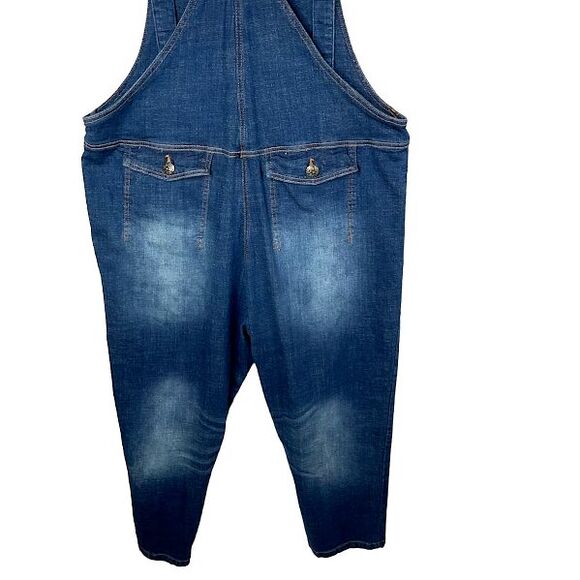 Monthorigin Womens Bib Overalls Distressed Denim dungarees Waist 43 in No Tag - Picture 7 of 14